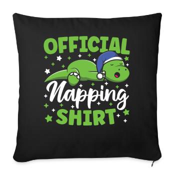 Official Napping Shirt Cute Kawaii Sleeping - Sofa pillowcase 17,3'' x 17,3'' (45 x 45 cm) - black - Front