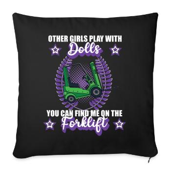 Forklift Warehouse Clerk, Forklift Logistics Occupation - Sofa pillowcase 17,3'' x 17,3'' (45 x 45 cm) - black - Front