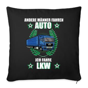 LKW Fahrer Lastkraftfahrer Beruf Trucker  - Sofakissenbezug 45 x 45 cm - Schwarz - Vorne
