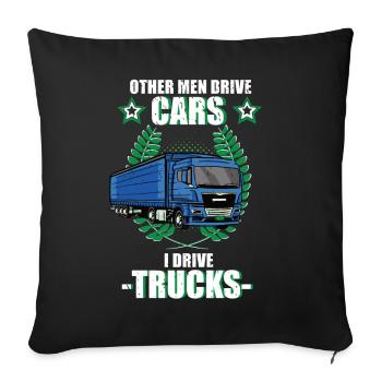 Chauffeur de camion Chauffeur de camion Chauffeur de camion - Housse de coussin décorative 45 x 45 cm - noir - Devant