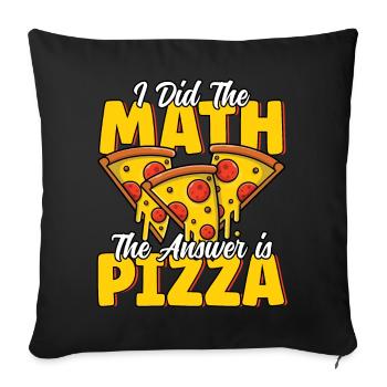 Drôle de pizza Math fromage fondu Pizza Party Pizza - Housse de coussin décorative 45 x 45 cm - noir - Devant