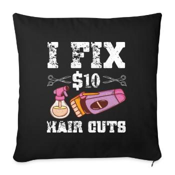 Barbier Coiffeur Coiffeur Coiffeur Barbier - Housse de coussin décorative 45 x 45 cm - noir - Devant