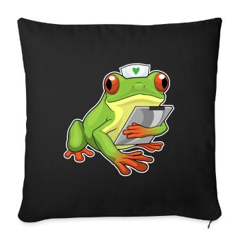 Frog Nurse - Sofa pillowcase 17,3'' x 17,3'' (45 x 45 cm) - black - Front