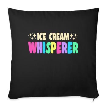 Ice Cream Whisperer Gelato Dessert Popsicle Gift - Sofa pillowcase 17,3'' x 17,3'' (45 x 45 cm) - black - Front