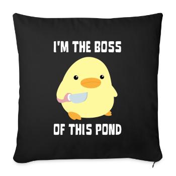 I’m The Boss - Canard au couteau Ente mit Messer - Housse de coussin décorative 45 x 45 cm - noir - Devant