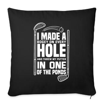Golf Spruch Golfer Golfspieler - Sofakissenbezug 45 x 45 cm - Schwarz - Vorne