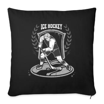 Hockey sur glace - Housse de coussin décorative 45 x 45 cm - noir - Devant