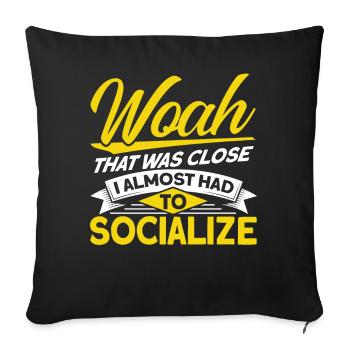 Introverti Cadeau Sarcastique Introverti - Housse de coussin décorative 45 x 45 cm - noir - Devant