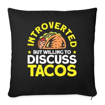 Introverti Cadeau Sarcastique Introverti - Housse de coussin décorative 45 x 45 cm - noir - Devant