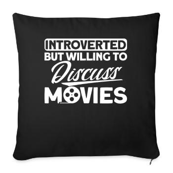 Cadeau Introverti Sarcastique Introverti - Housse de coussin décorative 45 x 45 cm - noir - Devant