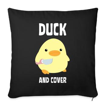Canard et couverture - Canard au couteau Ente mit Messer - Housse de coussin décorative 45 x 45 cm - noir - Devant