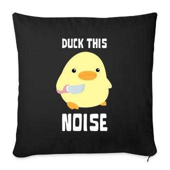 Duck This Noise - Canard au couteau Ente mit Messer - Housse de coussin décorative 45 x 45 cm - noir - Devant