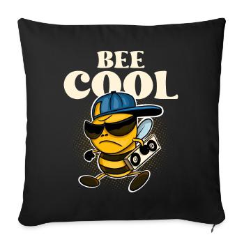 Bee Cool Biene - Sofa pillowcase 17,3'' x 17,3'' (45 x 45 cm) - black - Front
