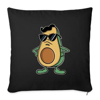Avocado Sonnenbrille Cool Lustig - Sofakissenbezug 45 x 45 cm - Schwarz - Vorne