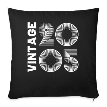 Vintage 2005 Retro Anniversary Gift - Sofa pillowcase 17,3'' x 17,3'' (45 x 45 cm) - black - Front