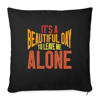 Introverti Cadeau Sarcastique Introverti - Housse de coussin décorative 45 x 45 cm - noir - Devant