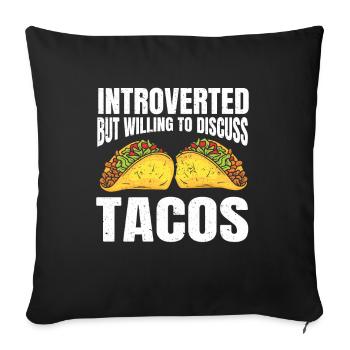 Introverted Gift Sarcastic Introverted - Sofa pillowcase 17,3'' x 17,3'' (45 x 45 cm) - black - Front