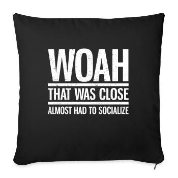 Cadeau Introverti Sarcastique Introverti - Housse de coussin décorative 45 x 45 cm - noir - Devant