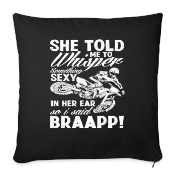 Fun Motocross Gift - Sofa pillowcase 17,3'' x 17,3'' (45 x 45 cm) - black - Front
