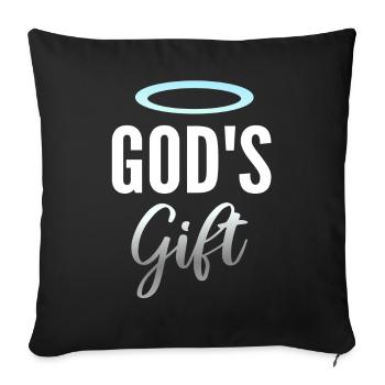 Le don de Dieu avec halo - Housse de coussin décorative 45 x 45 cm - noir - Devant