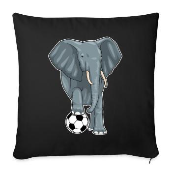 Elephant Football Player Football - Sofa pillowcase 17,3'' x 17,3'' (45 x 45 cm) - black - Front