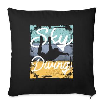 Vintage Freefall Thrill Skydiving - Sofa pillowcase 17,3'' x 17,3'' (45 x 45 cm) - black - Front