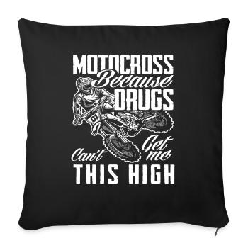 Motocross - Sofa pillowcase 17,3'' x 17,3'' (45 x 45 cm) - black - Front