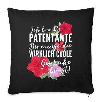 Ich bin die beste Patentante der Welt Geschenk - Sofakissenbezug 45 x 45 cm - Schwarz - Vorne