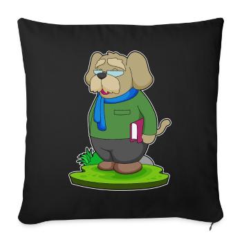 École de livres des enseignants de chiens - Housse de coussin décorative 45 x 45 cm - noir - Devant