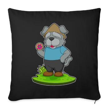 Dog Donut - Sofa pillowcase 17,3'' x 17,3'' (45 x 45 cm) - black - Front
