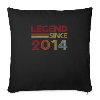 2014 Geburtstag Legend since Retro Vintage - Sofakissenbezug 45 x 45 cm - Schwarz - Vorne