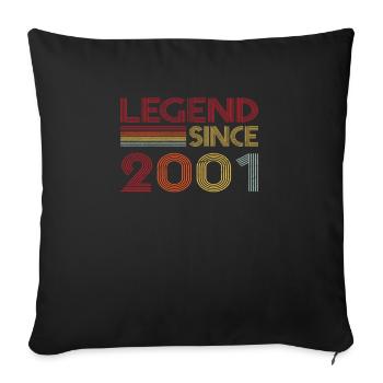 2001 Geburtstag Legend since Retro Vintage - Sofakissenbezug 45 x 45 cm - Schwarz - Vorne