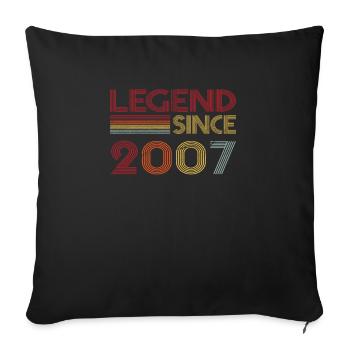 2007 Birthday Legend depuis Retro Vintage - Housse de coussin décorative 45 x 45 cm - noir - Devant