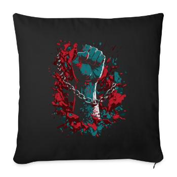 Poing des chaînes - Mois de l’histoire des Noirs Juneteenth - Housse de coussin décorative 45 x 45 cm - noir - Devant