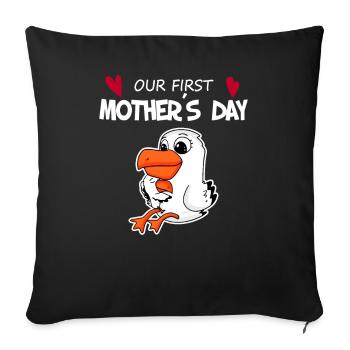Mother's Day - First Mother's Day Gift - Sofa pillowcase 17,3'' x 17,3'' (45 x 45 cm) - black - Front