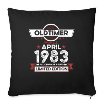 40th birthday man Oldtimer April born 1983 - Sofa pillowcase 17,3'' x 17,3'' (45 x 45 cm) - black - Front
