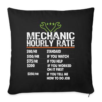 Mechanic hourly rate Mechanic worker Labor Rates - Sofa pillowcase 17,3'' x 17,3'' (45 x 45 cm) - black - Front
