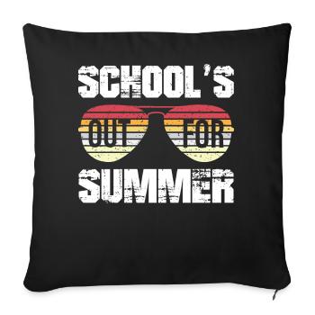 Schools Out For Summer Retro Vintage Style Summer - Sofa pillowcase 17,3'' x 17,3'' (45 x 45 cm) - black - Front