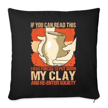Ceramic Oven Cermaicist Ceramic Clay Oven Pot - Sofa pillowcase 17,3'' x 17,3'' (45 x 45 cm) - black - Front