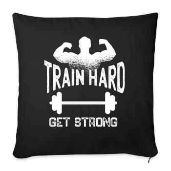 Get Strong and Fit Fitness Sport - Sofa pillowcase 17,3'' x 17,3'' (45 x 45 cm) - black - Front