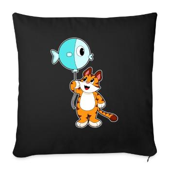 Ballon Tigre - Housse de coussin décorative 45 x 45 cm - noir - Devant