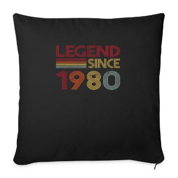 1980 Birthday Legend depuis Retro Vintage - Housse de coussin décorative 45 x 45 cm - noir - Devant