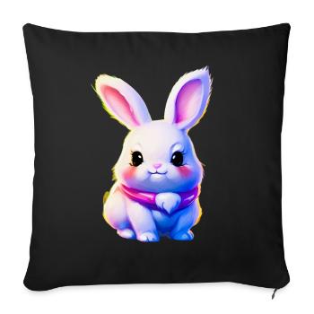 mignon lapin de Pâques - lapin mignon - Housse de coussin décorative 45 x 45 cm - noir - Devant