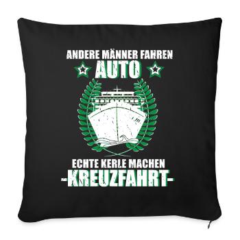 Kreuzfahrt Kreuzfahrer Urlaub Schiff Herren Reise - Sofakissenbezug 45 x 45 cm - Schwarz - Vorne