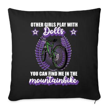 Mountain Bike Bike Mountains Girl Gift - Sofa pillowcase 17,3'' x 17,3'' (45 x 45 cm) - black - Front