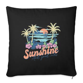 Sunshine And Great Vibes Summer - Sofa pillowcase 17,3'' x 17,3'' (45 x 45 cm) - black - Front