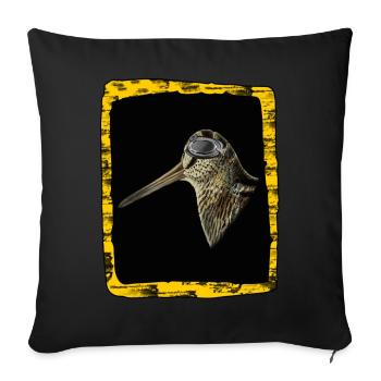 Becasse lunettes aviateur cadre orange - Housse de coussin décorative 45 x 45 cm - noir - Devant