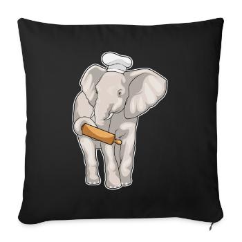 Pâtisserie de rouleau à pâtisserie Elephant - Housse de coussin décorative 45 x 45 cm - noir - Devant