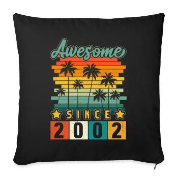 2002 Born Birthday Year of birth vintage - Sofa pillowcase 17,3'' x 17,3'' (45 x 45 cm) - black - Front