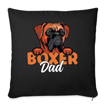 Boxer Dad Dog Lover Boxer Dog Father Boxer Dog - Sofa pillowcase 17,3'' x 17,3'' (45 x 45 cm) - black - Front